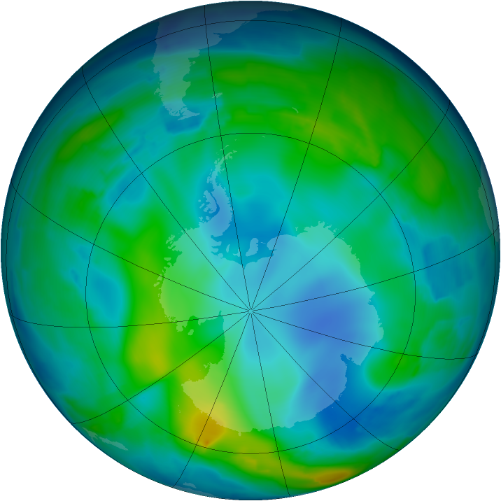 Antarctic ozone map for 21 May 2009